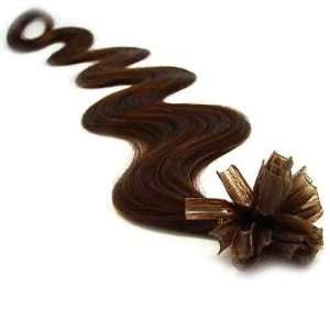   Remy Wavy U Fusion Human Hair Extensions Medium Brown 22 inch Beauty