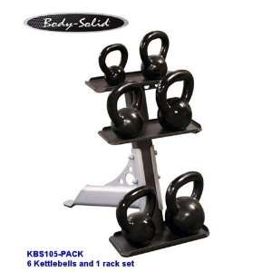   Body Solid 5 lb to 30 lb Kettlebell Set With Rack