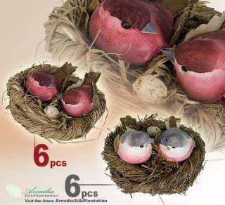   receive 12 Pieces of 3.5 Bird Nest with Artificial Birds and Eggs