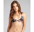 Lisa Curran Swim black floral print nylon Toulon scoop bikini bottom 