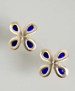 Kendra Scott cobalt quartz Macy clover earrings   