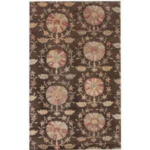  Hand Tufted Wool Carpet Area Rug 8x10 Brown Floral Vine 