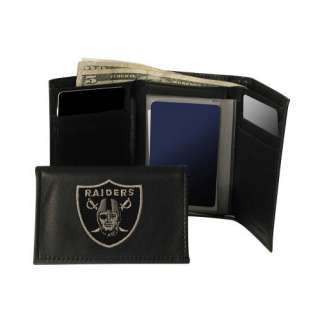 OAKLAND RAIDERS * TRIFOLD LEATHER WALLET NFL * NEW NIB  