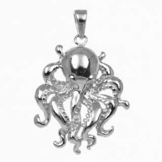 Sterling Silver OCTOPUS pendant 1.0 i n x 1.1/2 in (25mm x 38mm)