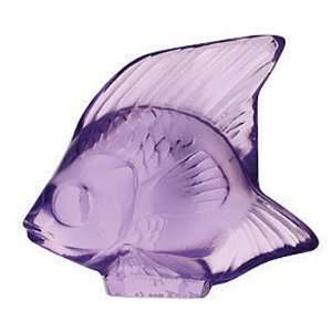  Lalique Seal Fish Light Purple   1 3/4 in 