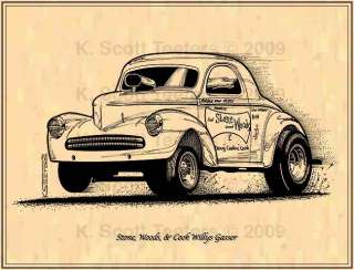 Stone Woods & Cook Willys Gasser Print #Gas 16  