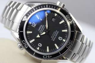 MENS OMEGA SEAMASTER PLANET OCEAN XL BLACK STAINLESS STEEL CO AXIAL 