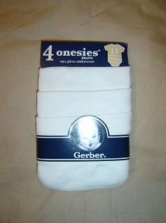 Gerber 4 onesies One Piece White Underwear Size 18 months (New With 