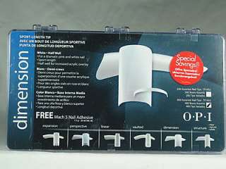 OPI Nail Tips DIMENSION White 400Ct FREE MACH 5 Glue  