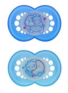 MAM Night Glow Ortho. Pacifiers SIlicone 6+ Asst Styles 845296026446 