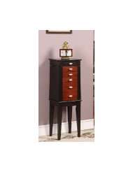 Jewelry Armoire with Oval Handles in Two Tone Finish