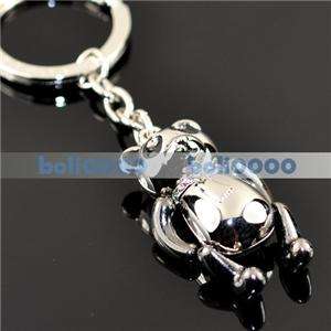 KEYCHAIN 3D PANDA Movable arms and legs SILVER KEY K613  