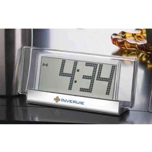 Sereno   Clear acrylic and metal desk clock with jumbo number display 