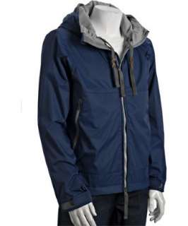 Relwen blue nylon UltraLight Zip hooded jacket   