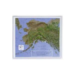  Alaska Raised Relief Map NCR Style with OAK WOOD Frame 
