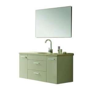   Marble Countertop, Ceramic Basin, Faucet and Mirror, Ivory Finish