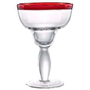  Festival Red Rim Margarita Glass