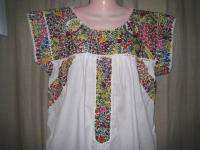 VINTAGE MEXICO WEDDING DRESS ~ HAND EMBROIDERED L   XL  