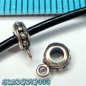 2x STERLING SILVER LEATHER 1.8mm CORD PENDANT CONNECTOR #1515  