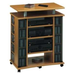   Jahnke R1700 AV Component Rack with Media Storage, Beech Electronics