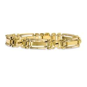  Mens 14K Yellow Gold Designer Bracelet 11MM Jewelry