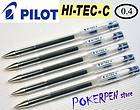 10 Pcs Pilot Hi Tec C 0.4mm Roller Ball Gel Pen(BLue)