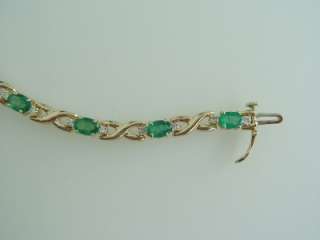 Cts. 14k. Yellow Gold Emerald & Diamond Bracelet  