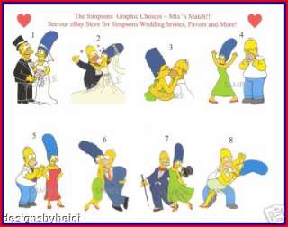The Simpsons Wedding Table Place Cards Supplies Favors  