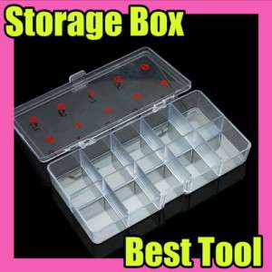 clear plastic nail art tip storage box case tool  S062 
