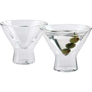 NEW Wine Enthusiast Steady Temp Double Wall Martini Stemless Glasses 