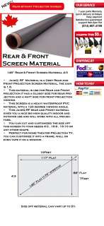 146 Rear & Front Projector Projection Screen Material DIY 10 x 7 