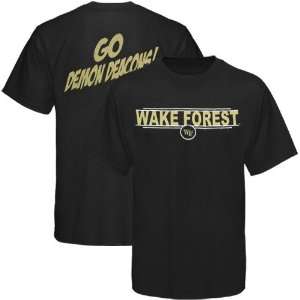   Nike Wake Forest Demon Deacons Black Team Cheer T shirt Sports
