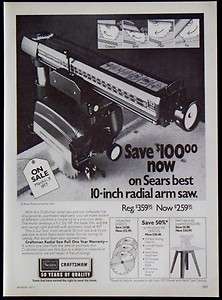 1977  Craftsman 10 Radial Arm Saw Magazine Ad  
