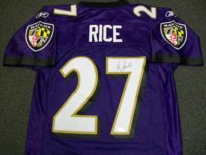 RAY RICE AUTOGRAPHED BALTIMORE RAVENS JERSEY STEINER  