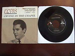 Elvis 45rpm record & Sleeve, Crying In The Chapel, RCA  