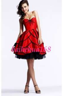 Red wedding Gown Evening Dress Short Tea length  