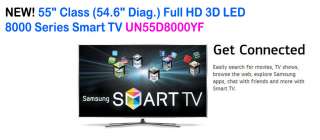 SAMSUNG UN55D8000YF 55 Full HD 3D LED 8000 Series Smart TV+3D 