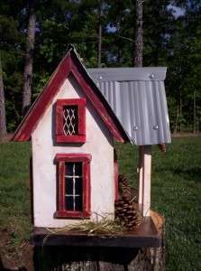 Birdhouse,Functional,Handcrafted, Metal Roof  