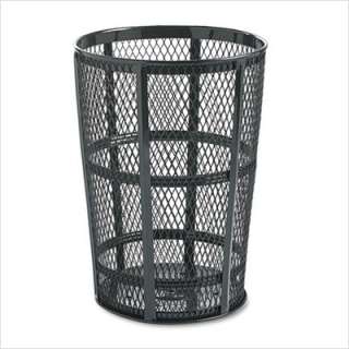 Rubbermaid Commercial Steel Street Basket Waste Receptacle in Black 