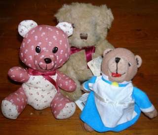 Vintage BEAR LOT x 3 Stuffed Animals Old Russ Flower Teddy Bears BEARS 