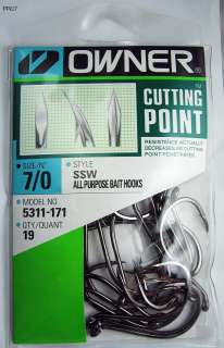 Owner 7/0 Pro Pack SSW Saltwater Fishing 19 Hooks Tuna  