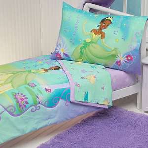   PRINCESS FROG TODDLER BED SET   Tiana Purple Lily Pads Crib Comforter