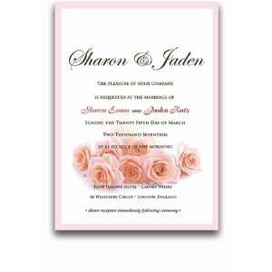   Rectangular Wedding Invitations   Pink Passion Roses