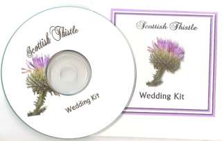 Scottish Thistle Theme Wedding Invitation Kit on CD  