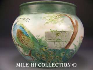 LIMOGES FRANCE HAND PAINTED PEACOCK GOOSE FROG SEA LIFE SEASHORE VIEW 