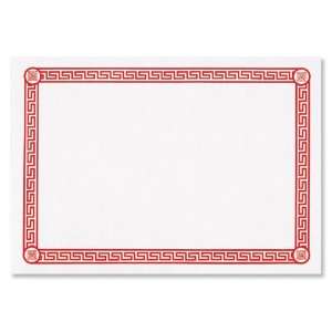  Greek Key Paper Placemats   Red