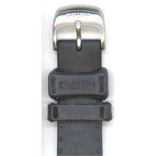 Seiko 18mm Black Rubber Watch Band #4GD1JB  