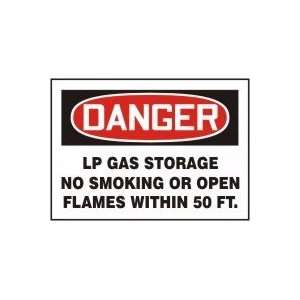  STORAGE NO SMOKING OR OPEN FLAMES WITHIN 50 FT. 10 x 14 Plastic Sign