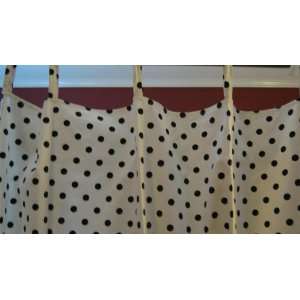  Black Polka Dot Curtain and Bedskirt Set Full 16 Inch Drop 