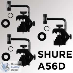 Lot of 3 SHURE A56D Drum Microphone Clips. New A 56D Mic Mount Set 